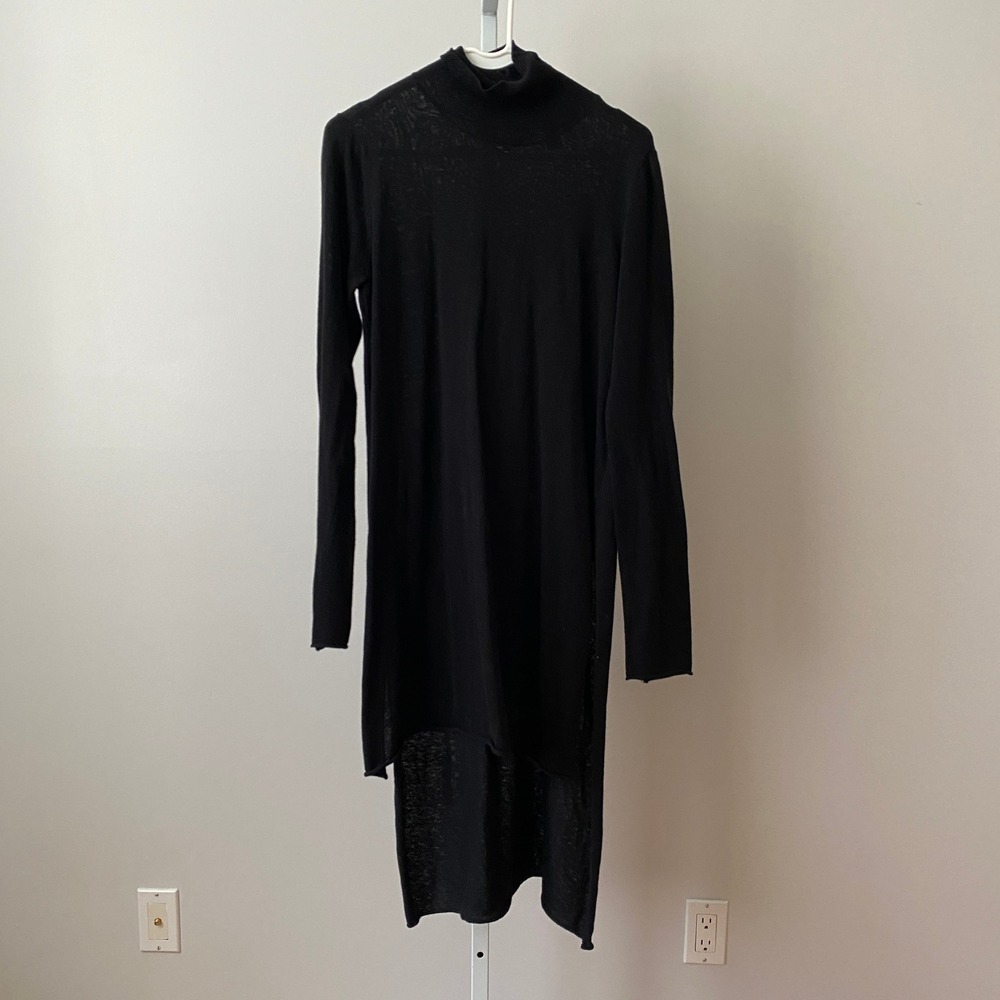 Maison Scotch Black Grunge Dark Academia Knit Mock Neck Lagenlook Sweater